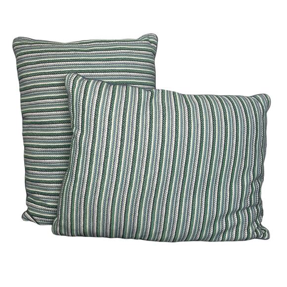 Niche Eastern Accents Striped Embroidered Decorative Standard Pillows Luxury Two - Picture 1 of 10